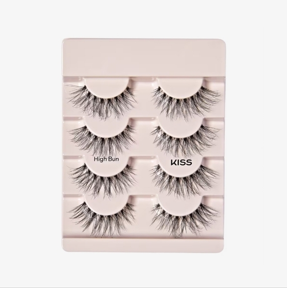 Kiss NNM04 The New Natural Wispy Style High Bun False Lashes 4pk, Lot of 3 - Picture 5 of 8